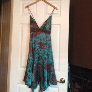 Brown and turquoise dress