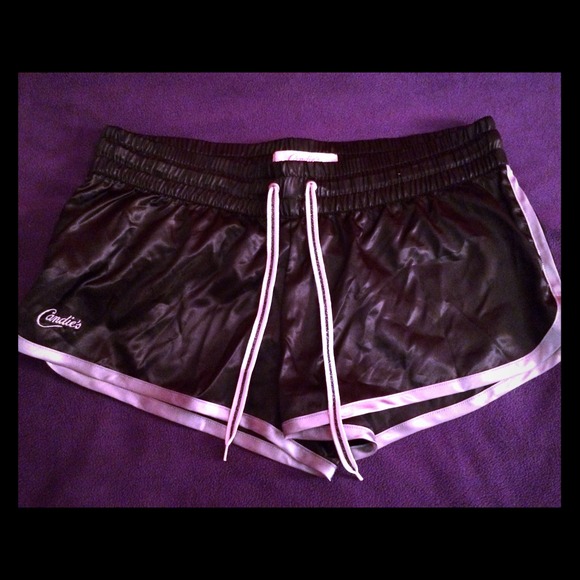 Shiny Black Polyester/Nylon Shorts