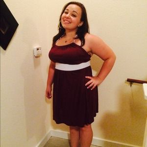 Maroon & White dress