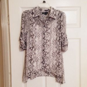 AB studio snakeskin sheer top