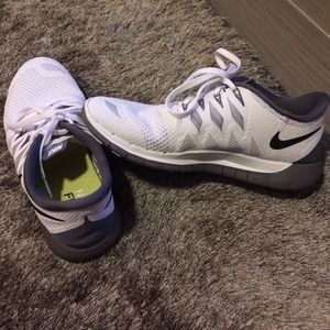 Nike Free 5.0 in white, worn 1 time