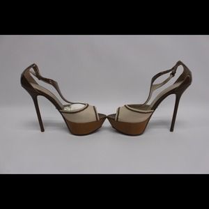 Sergio Rossi beige heels.