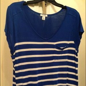 Blue and white striped shirt