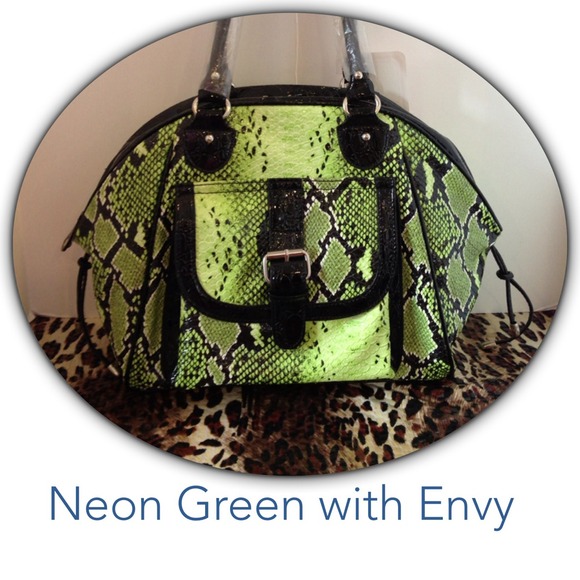 Snakeskin patent handbag