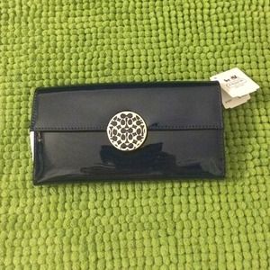 COACH Alexandria Blue Patent Slim Wallet