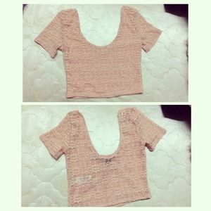 Forever 21 crocheted lace crop too