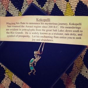 Kokopelli sterling Silver Necklace and chain