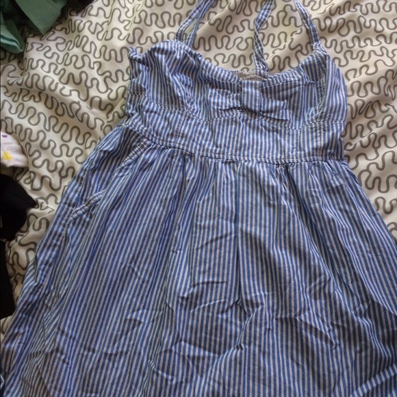 Blue and white striped Abercrombie and Fitch dress