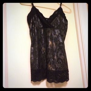 Metallic and lace cami!