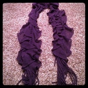 Purple knit scarf