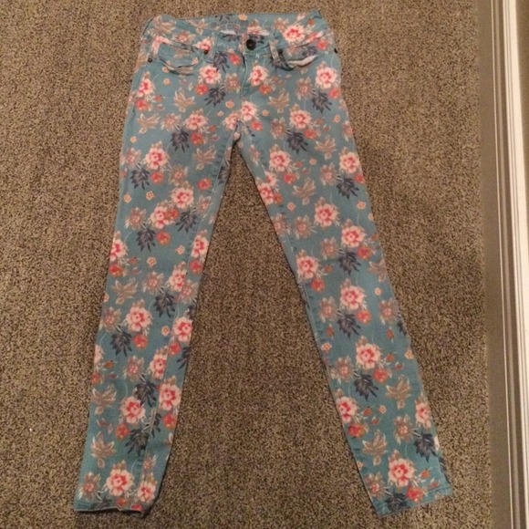 Floral jeans