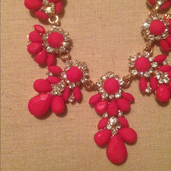 Hot pink statement necklace