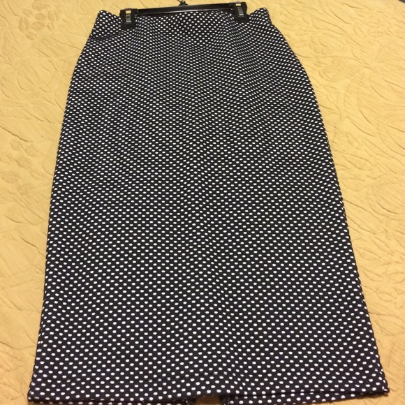 H&M black white midi skirt size 6