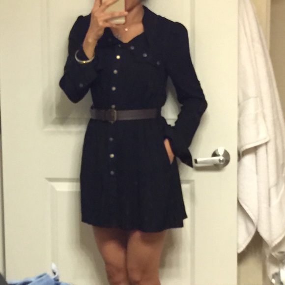 Black Button Up Dress - Picture 3 of 4