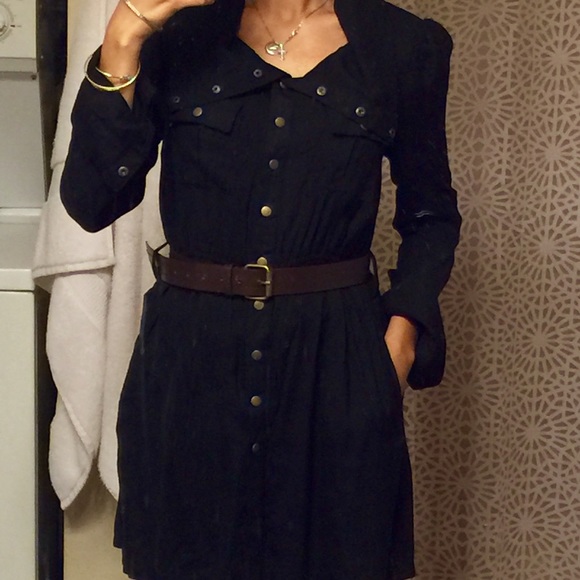 Black Button Up Dress - Picture 4 of 4