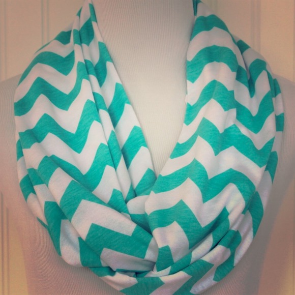 Turquoise chevron infinity scarf