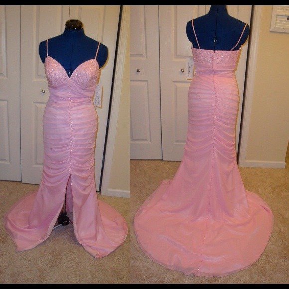Light pink sequined prom gown NWTish