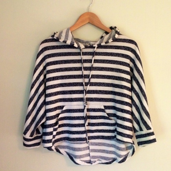 Sold! Paper Crane Striped Cropped Sweatshirt - Picture 2 of 4