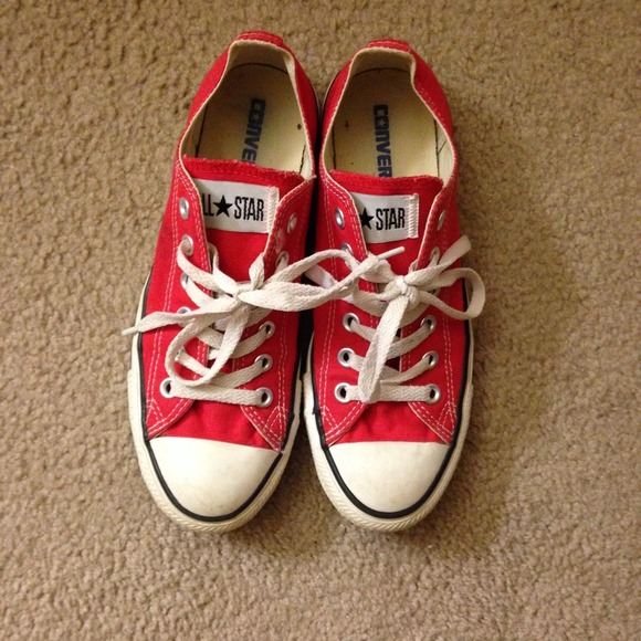 Red Converse Chuck Taylor Low Tops