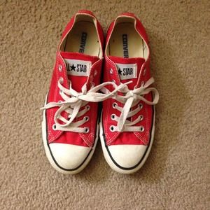 Red Converse Chuck Taylor Low Tops