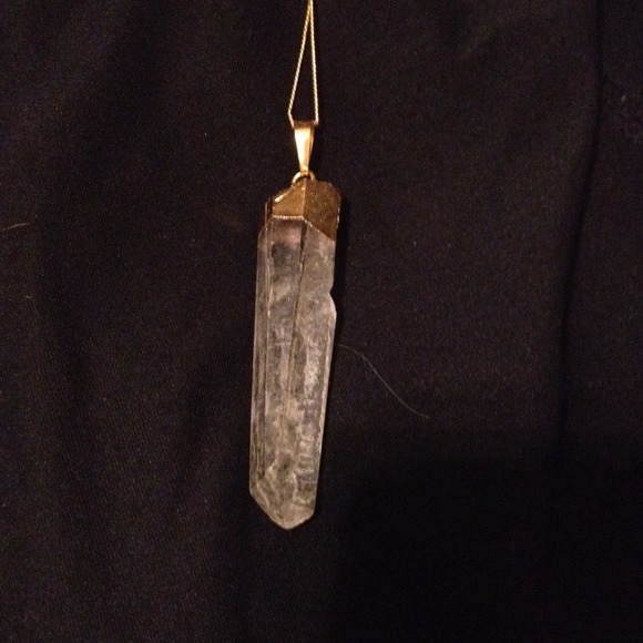 Quartz Crystal  24kt pendant necklace