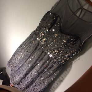 silver sparkled dress