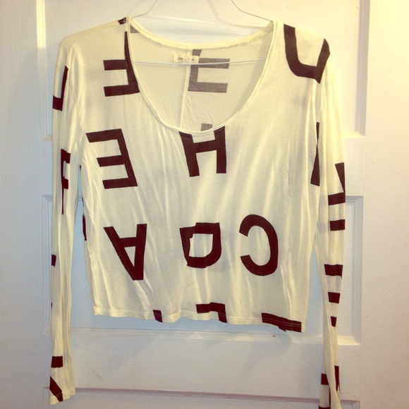 ADORABLE alphabet cream crop top