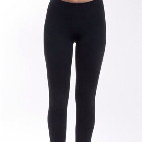 BASIC BLACK COTTON leggings, any size