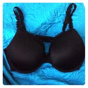 Black lace trim bra