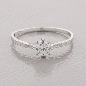 Sterling silver solitaire engagement