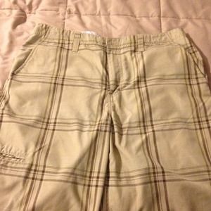 Beigh plaid shorts Men's