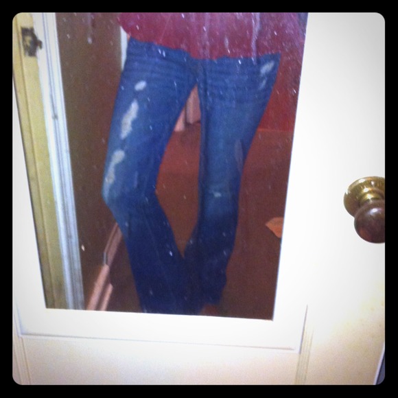 American eagle stretch flare ripped jeans!