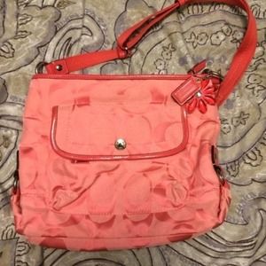 Coral Coach Signature Purse