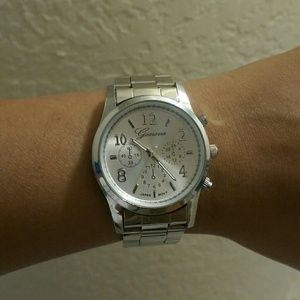 Silver Geneva Watch for women