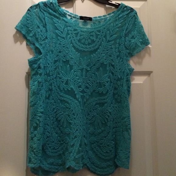 Teal lace top