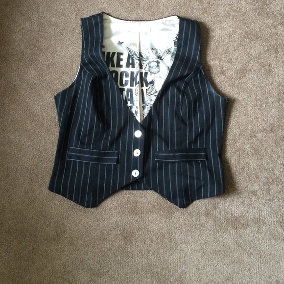 Pinstriped rock N roll vest