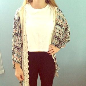 Long, Aztec cardigan.
