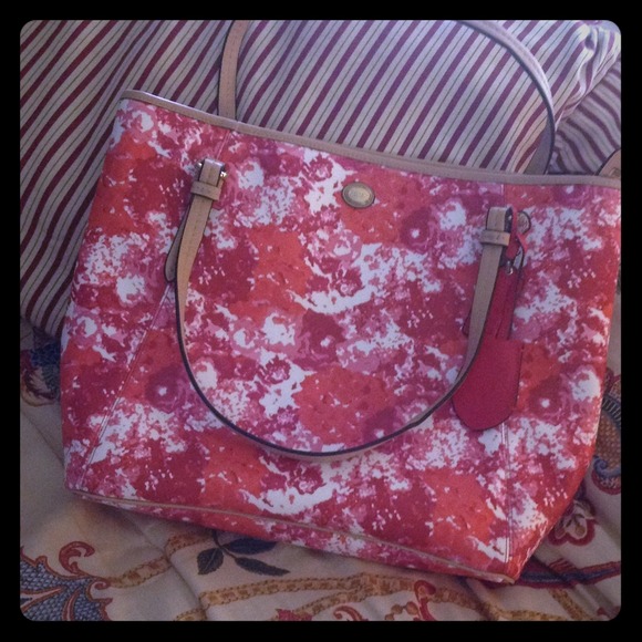Coach Handbags - Pink,orange floral Coach bag GREAT price reduced.