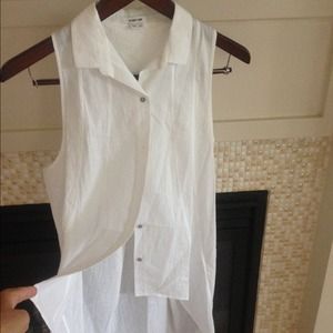 New Authentic Helmut Lang Collared Tank-long back