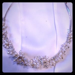 Pearl and Crystal Wedding Headband; worn once.