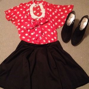 Sheer polka dot blouse