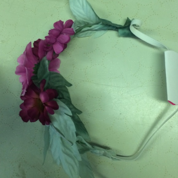 Pink Floral Elastic headband - Picture 3 of 4