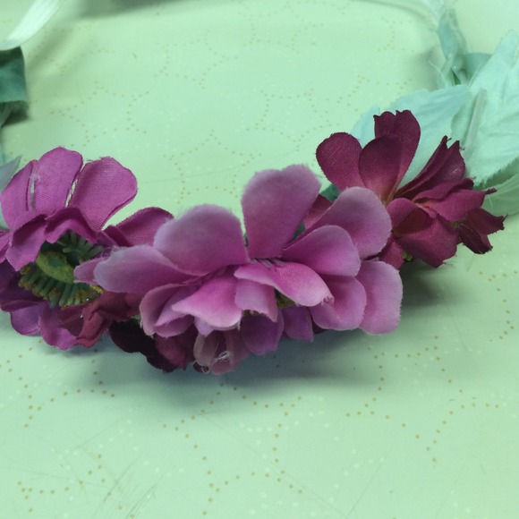Pink Floral Elastic headband - Picture 4 of 4