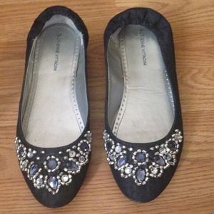 Bling! Flats in Navy Blue