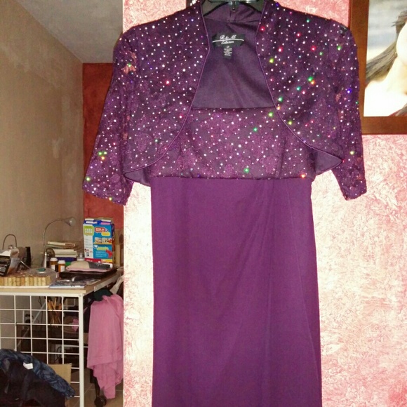 Floor length Plum color cocktail dress size 8 - Picture 2 of 2