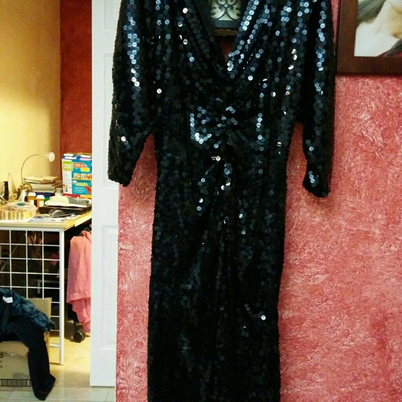 80's sequence dress black - Picture 2 of 4