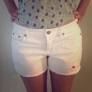 White denim Jcrew shorts