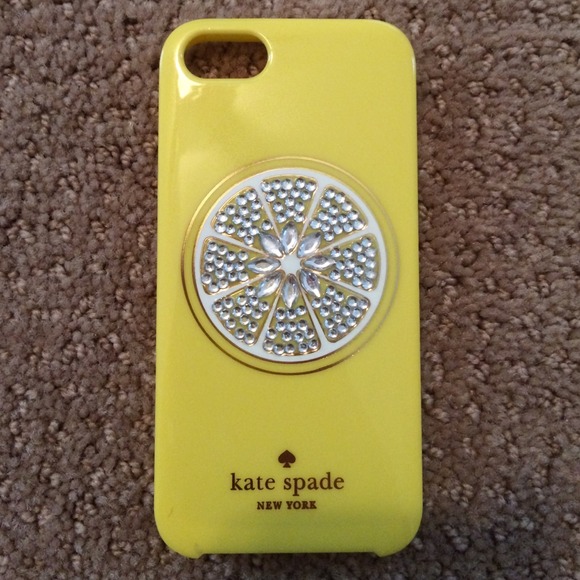 Kate Spade yellow, jeweled lemon slice iPhone 5/5s