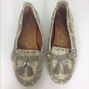 Sam Edelman studded snake loafer/moccasin