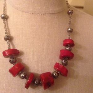 ⬇️Chunky Red Coral Necklace